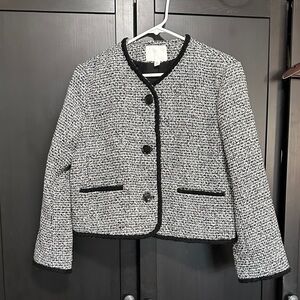 H&M women’s Black and White Tweed Jacket size M